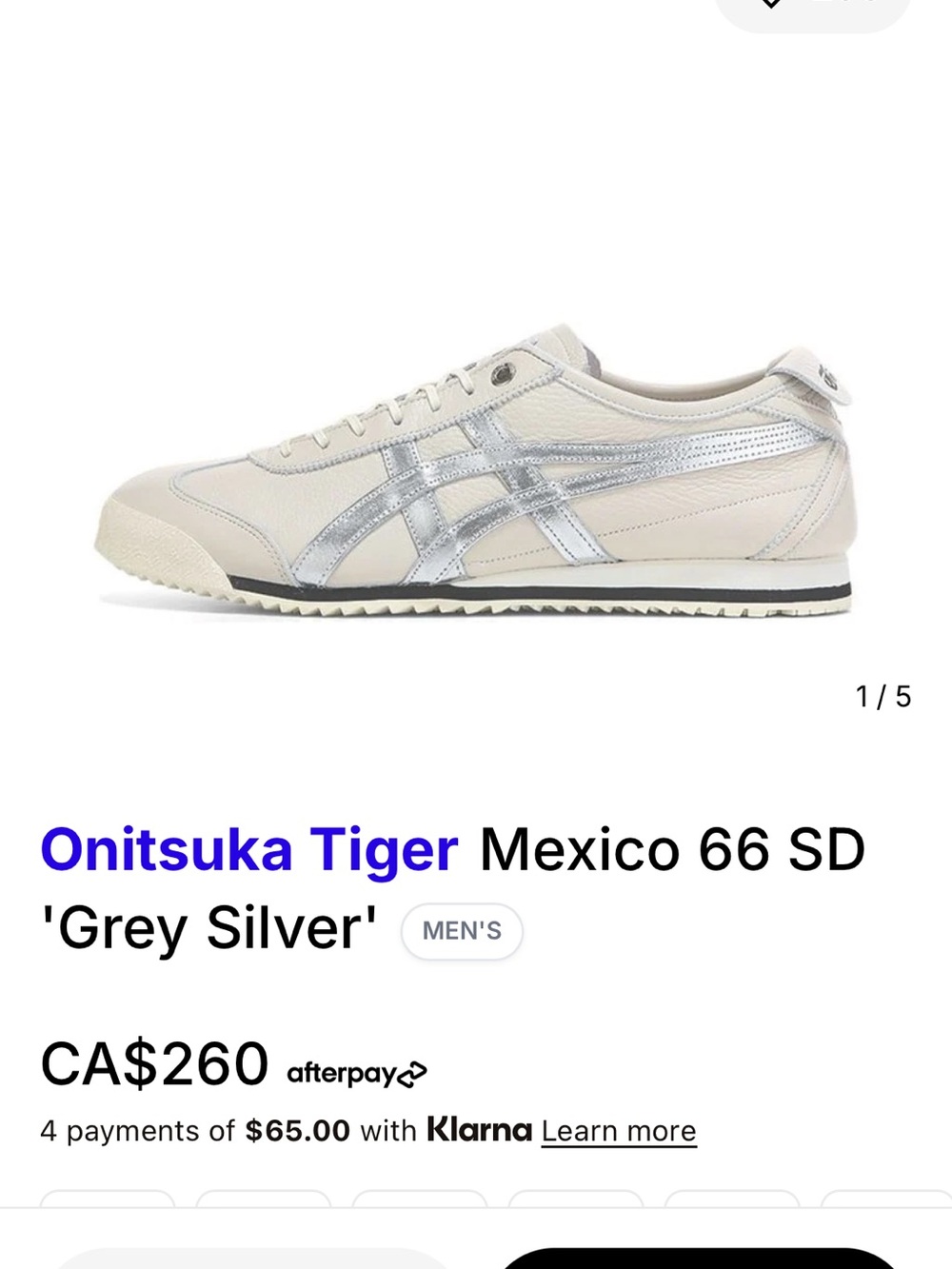 Onitsuka Tiger by Asics Mexico 66 SD Men's Cream Silver Sneakers